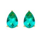 Brinco gota esmeralda M banhado ouro 18K