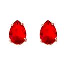 Brinco Gota Folheado a Ouro 18k Vermelho Rubi Brinco Gota Folheado a Ouro 18k Vermelho Rubi