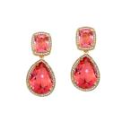 Brinco gota pink e zircônias