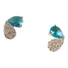 Brinco gota zircônia e pedra aqua Brinco gota zircônia e pedra aqua
