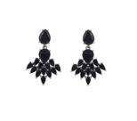 BRINCO GOTAS INVERTIDAS NEGRAS BANHADO A RÓDIO BRANCO - Joia Elegante