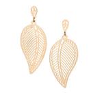 Brinco Grande Rommanel Folha Vazada Banhado a Ouro 18K Feminino Luxuoso 523768 Brinco Grande Rommanel Folha Vazada Banhado a Ouro 18K Feminino Luxuoso 523768