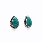 Brinco Indiano de Gota em Prata 925 com Turquesa