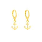 Brinco Infantil Argolinha Âncora - Banhado a Ouro 18k