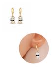 Brinco Infantil Argolinha Gatinho Folheado Ouro 18k