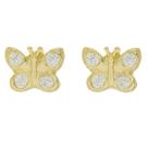 Brinco Infantil Borboleta Folheado Cor:Ouro 18K