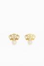 Brinco infantil Coroa Pérola Ouro 18k - 0.88