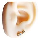 Brinco Infantil Love Pedra Zirconia Dourado 2 Furo F Ouro 18 Brinco Infantil Love Pedra Zirconia Dourado 2 Furo F Ouro 18