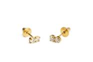 Brinco Infantil Ouro 18k com Zircônias - 0.51