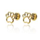 Brinco Infantil Pata Tarracha Baby Folheado Ouro 18K
