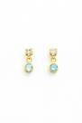Brinco Infantil Pendulo Azul Ouro 18k - 0.44