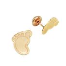 Brinco Infantil Pezinho 6mm em Prata 925 Banhado a Ouro 18K Brinco Infantil Pezinho 6mm em Prata 925 Banhado a Ouro 18K