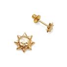 Brinco Infantil Sol em Prata 925 Banhado a Ouro 18K - Delicado Brinco Infantil Sol em Prata 925 Banhado a Ouro 18K - Delicado