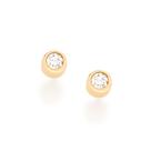 Brinco infantil solitário folheado a ouro 18k com zircônias branco/523018
