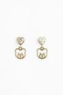 Brinco infantil Urso Zircônia Branca Ouro 18k - 1.15