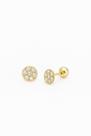 Brinco infantil Zircônias Ouro 18k - 0.72