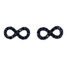 Brinco Infinio Strass Preto Delicado Semijoia Akasaki BC2175