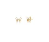 Brinco laço cravejado banhado a ouro - zircônias - 9mm x 11mm
