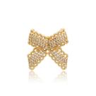 Brinco Laço Zircônias Folheado a Ouro 18k
