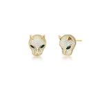 Brinco leopardo cravejado banhado a ouro