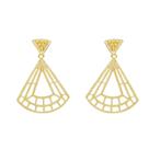 Brinco Leque Banhado a Ouro 18k