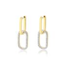 Brinco Liso Com Pedras Duas Formas De Uso Folheado a Ouro Brinco Liso Com Pedras Duas Formas De Uso Folheado a Ouro