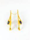 Brinco Livia Faceta Obsidiana Negra - Banho de ouro