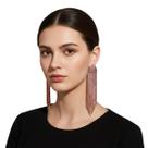 Brinco Longo Feminino Strass Brilhante Luxo Festa Alongado Brinco Longo Feminino Strass Brilhante Luxo Festa Alongado