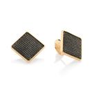 Brinco losango banhado a ouro PRETO 527436 Rommanel