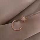 Brinco Lua Estrela Brilho Dourado Strass Par U0922