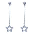 Brinco Lua Estrela Laço Zircônia Semijoia Akasaki BC0508