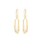 Brinco Luxuoso Gancho Cravejado com Ponto de Luz Banhado a Ouro 18k