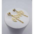 Brinco machado de xangô cravejado mm zircônia banhado ouro Brinco machado de xangô cravejado mm zircônia banhado ouro