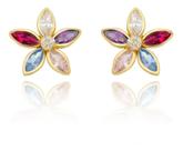 Brinco Margarida De Zircônias Ouro 18k