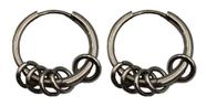 Brinco Masculino Argola com Pingente Furo 1 par