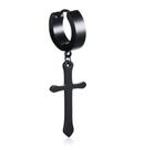 Brinco Masculino Argola Cruz Preto Pingente mini - 1 PEÇA Brinco Masculino Argola Cruz Preto Pingente mini - 1 PEÇA