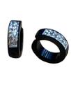 Brinco Masculino Cravejado Pressão Aço Inox Preto 4mm
