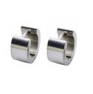 Brinco Masculino De Argola Prata Grossa Liso - 6mm de Largura - PAR