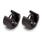Brinco Masculino De Argola Preto Grossa Liso - 6mm de Largura - PAR Brinco Masculino De Argola Preto Grossa Liso - 6mm de Largura - PAR