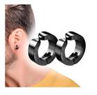 Brinco Masculino Feminino Preto Pressão Argola 1 Par 10mm Cor:Preto Brinco Masculino Feminino Preto Pressão Argola 1 Par 10mm Cor:Preto