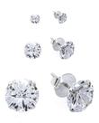 Brinco Masculino Prata Pura 925 Pedra Diamante Cz Brinco Masculino Prata Pura 925 Pedra Diamante Cz