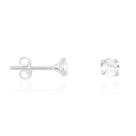 Brinco Masculino Solitário Prata Legitima 925 Zircônia 4mm