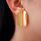 Brinco Maxi Acetinado Folheado A Ouro Brinco Maxi Acetinado Folheado A Ouro