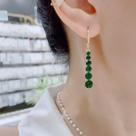 Brinco Maxi Festa Feminino Delicado longo verde esmeralda
