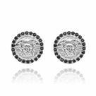 Brinco Medalha Medusa Cravejado De Prata 925 Masculina Banhado