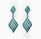 Brinco Médio Com Strass Verde Turquesa