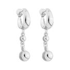Brinco Meia Argola 2 Bolinhas Penduradas Banhado a Prata 925 Brinco Meia Argola 2 Bolinhas Penduradas Banhado a Prata 925