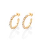 Brinco meia argola banhado a ouro BRANCO 527412 Rommanel