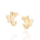 Brinco meia argola borboleta banhado a ouro 527507 Brinco meia argola borboleta banhado a ouro 527507