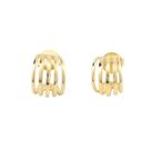 Brinco Meia Argola Cinco Aros Lisos Banho Ouro 18k Semijoia Dourada